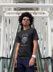 Erkek T-shirt Siyah 'Korsan' Baskılı
