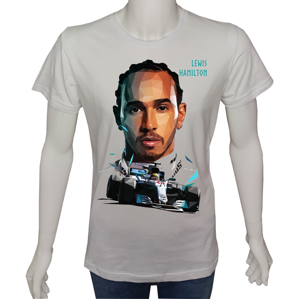 Unisex T-shirt Beyaz 'Oto / Formula10' Baskılı