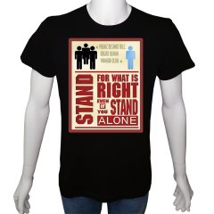 Unisex T-shirt Siyah 'UyandırmaServisi / Doğruluk1' Baskılı
