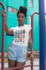Kadın T-shirt Beyaz 'Matruşka1' Baskılı