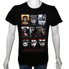 Unisex T-shirt Siyah 'Sinema&Dizi/Maymunlar Cehennemi' 2Baskılı