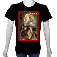 Unisex T-shirt Siyah 'Fanatik Taraftar/GS1' Baskılı