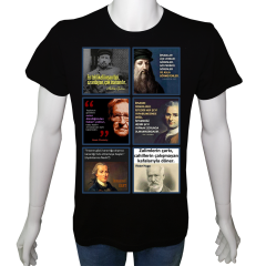Unisex T-shirt Siyah 'UyandırmaServisi / HabersizToplum' Baskılı