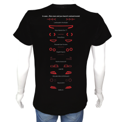 Unisex T-shirt Siyah 'Oto / Oto9' 2Baskılı