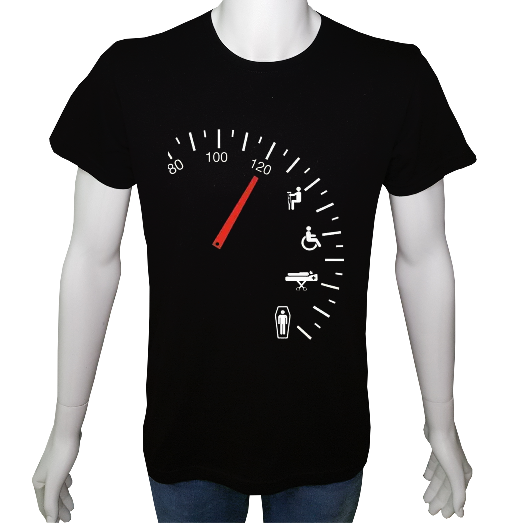 Unisex T-shirt Siyah 'Oto / Oto9' 2Baskılı