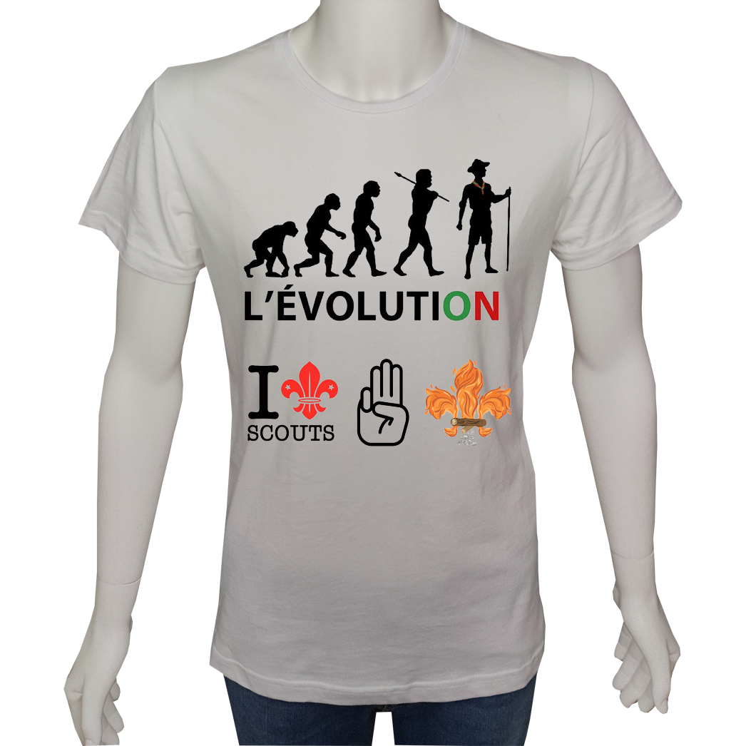 Unisex T-shirt Beyaz 'Kamp&Macera / İzci4' Baskılı