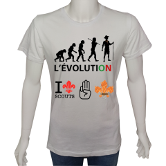 Unisex T-shirt Beyaz 'Kamp&Macera / İzci4' Baskılı