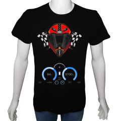 Unisex T-shirt Siyah 'Oto / Oto10' Baskılı