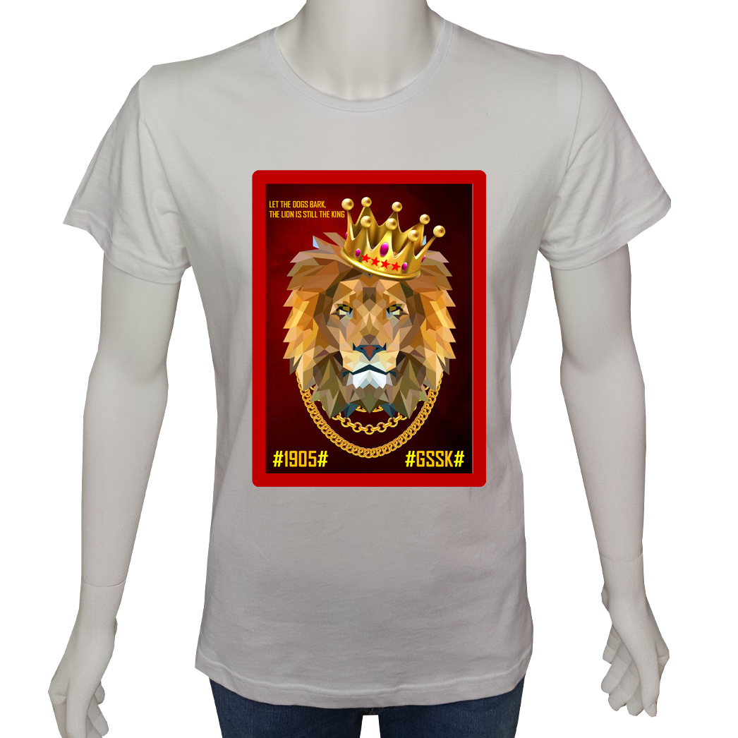 Unisex T-shirt Beyaz 'Fanatik Taraftar/GS4' Baskılı