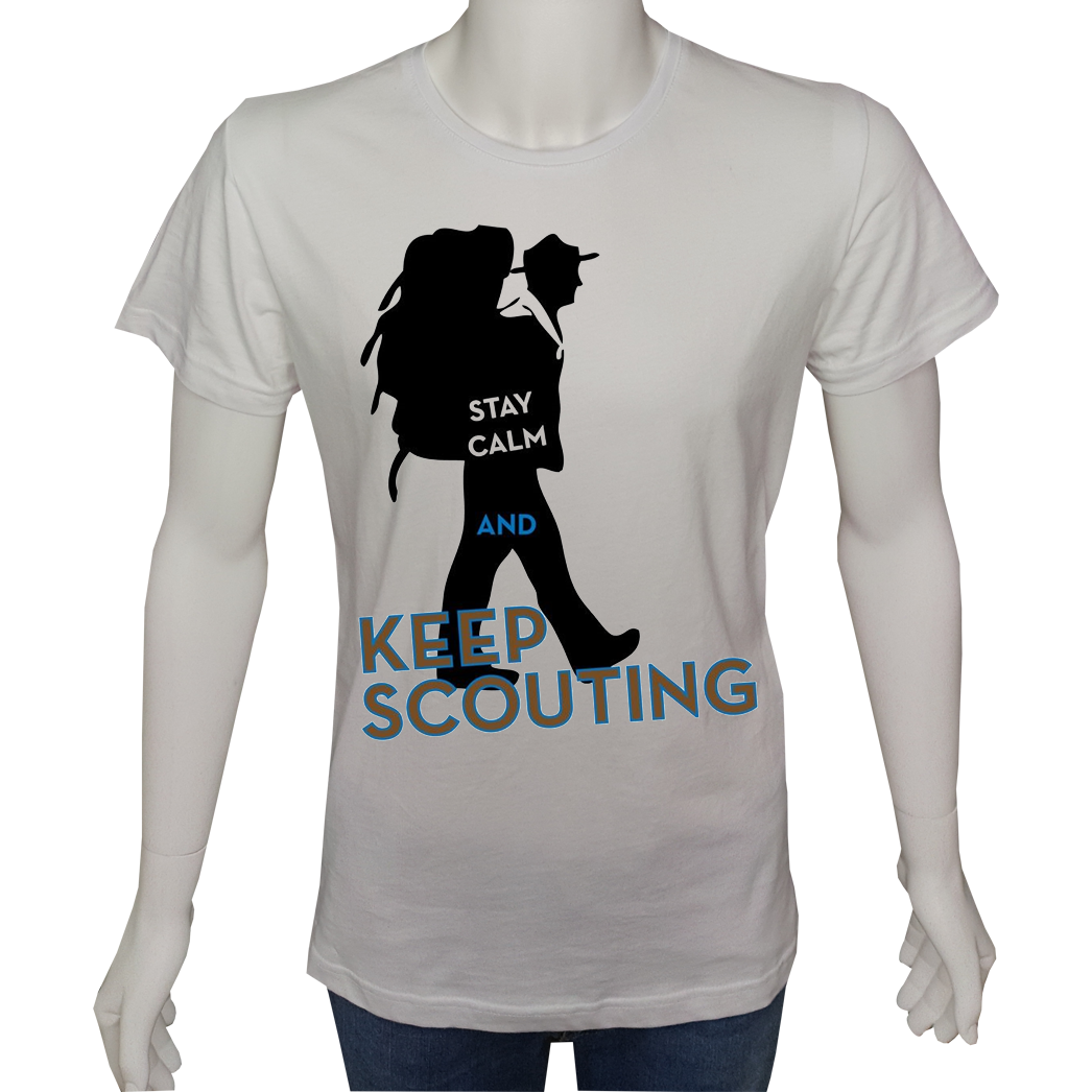 Unisex T-shirt Beyaz 'Kamp&Macera / İzci5' Baskılı