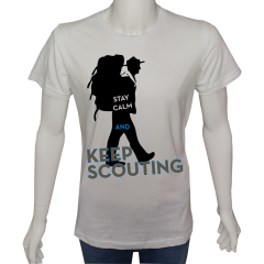 Unisex T-shirt Beyaz 'Kamp&Macera / İzci5' Baskılı