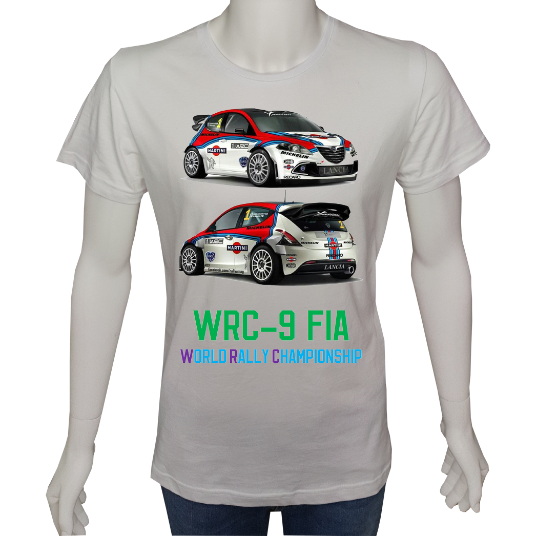 Unisex T-shirt Beyaz 'Oto / Ralli1' Baskılı