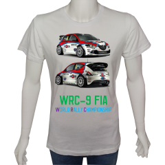 Unisex T-shirt Beyaz 'Oto / Ralli1' Baskılı