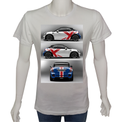 Unisex T-shirt Beyaz 'Oto / Ralli2' Baskılı