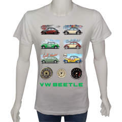 Unisex T-shirt Beyaz 'Oto / VW9' Baskılı