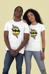 Genç T-shirt Beyaz 'Batman' Baskılı
