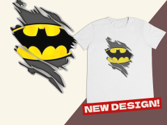 Genç T-shirt Beyaz 'Batman' Baskılı
