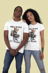 Genç T-shirt Beyaz 'Paragöz Ayı1' Baskılı