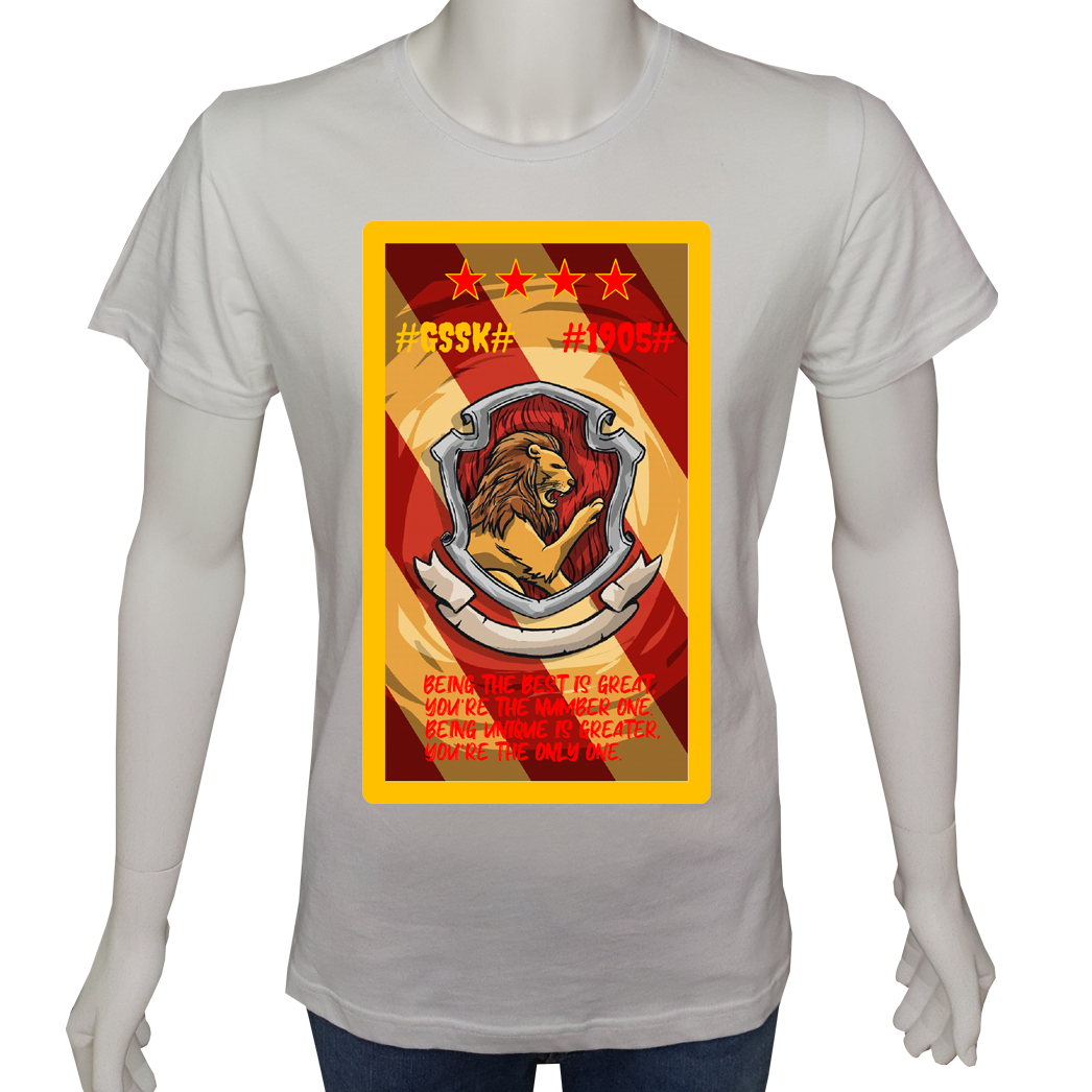 Unisex T-shirt Beyaz 'Fanatik Taraftar/GS11' Baskılı