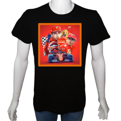 Unisex T-shirt Siyah 'Oto / Formula14' Baskılı