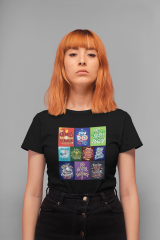Genç T-shirt Siyah 'Yazı1' Baskılı