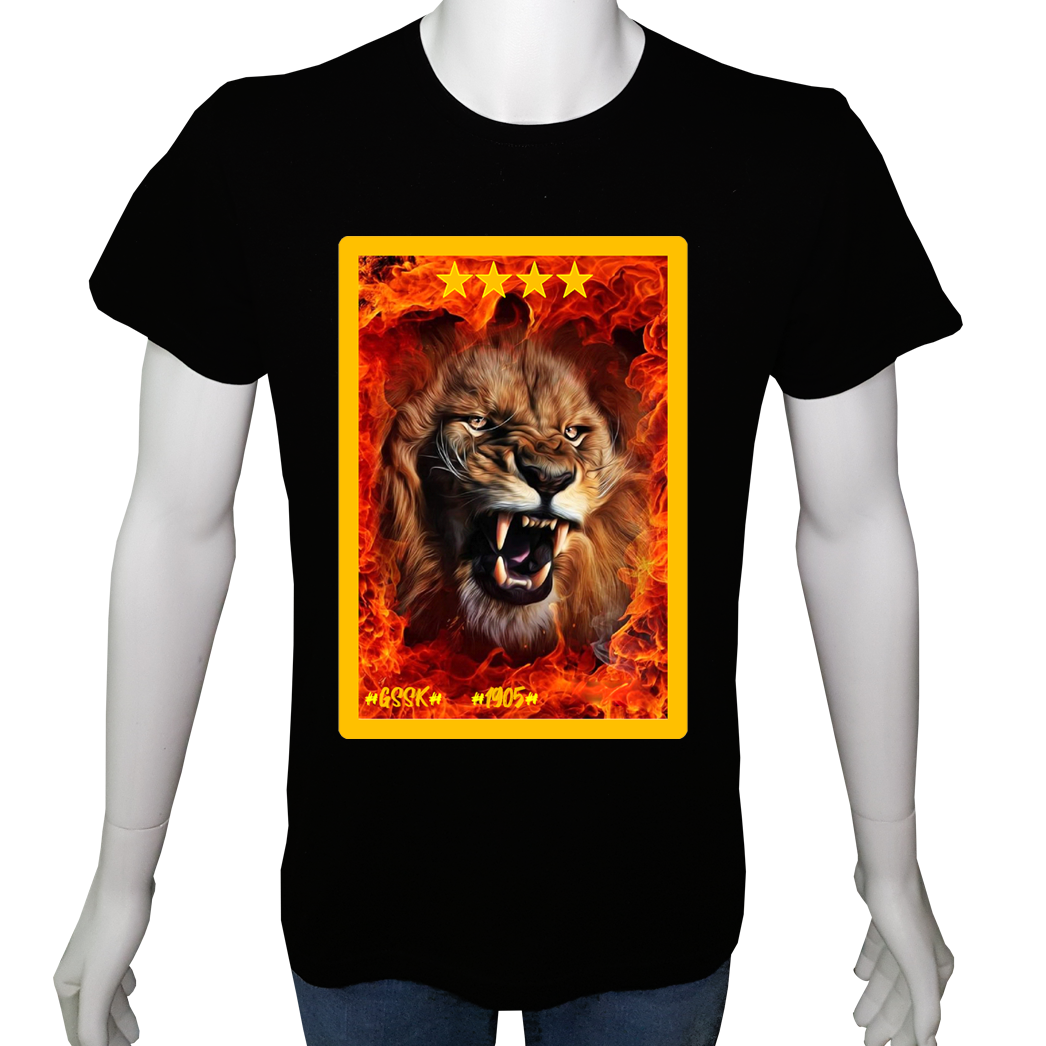 Unisex T-shirt Siyah 'Fanatik Taraftar/GS13' Baskılı