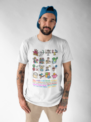 Genç T-shirt Beyaz 'Vektörİkon1' Baskılı