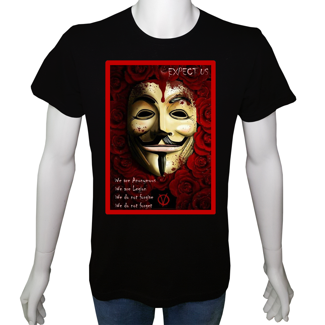 Unisex T-shirt Siyah 'UyandırmaServisi / Vendetta1' Baskılı