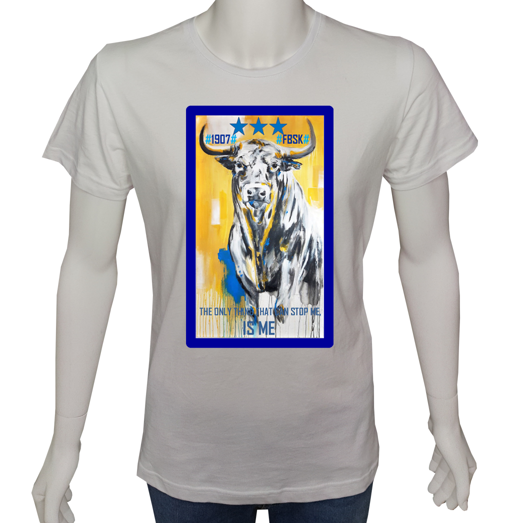Unisex T-shirt Beyaz 'Fanatik Taraftar/FB1' Baskılı