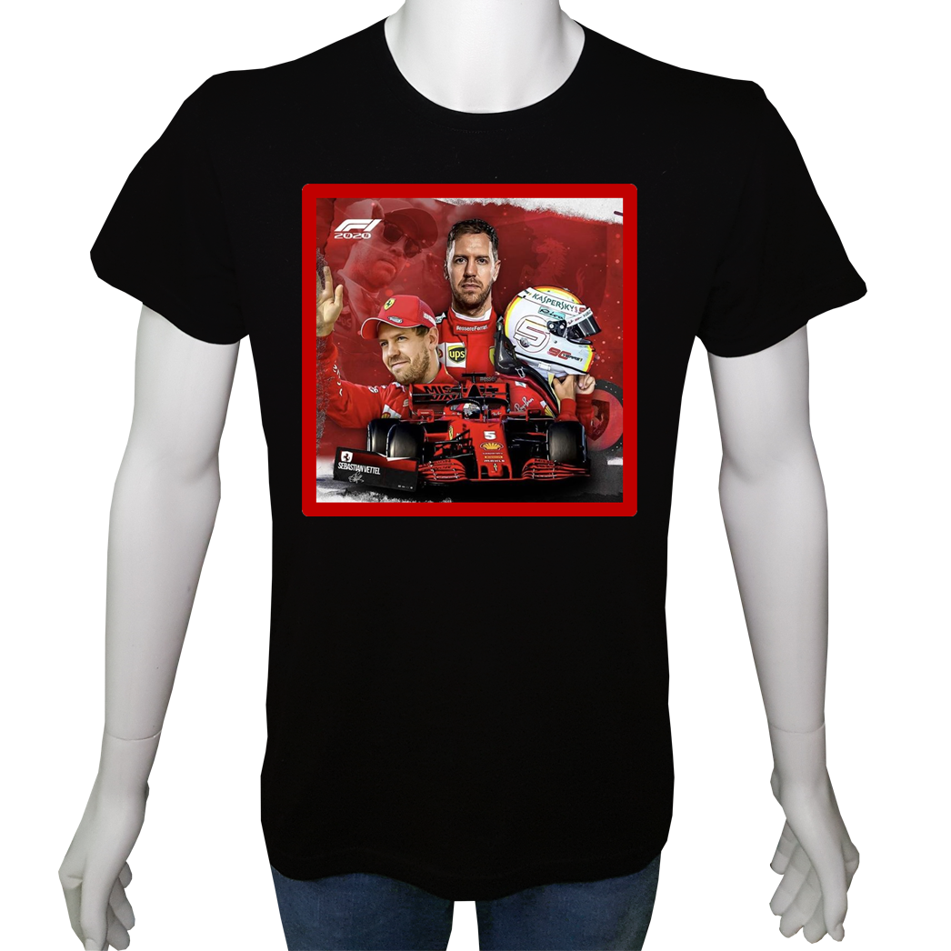 Unisex T-shirt Siyah 'Oto / Formula17' Baskılı