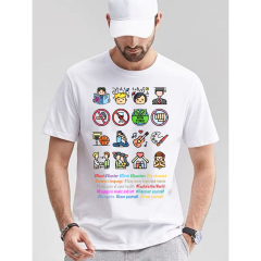 Genç T-shirt Beyaz 'Vektörİkon2' Baskılı