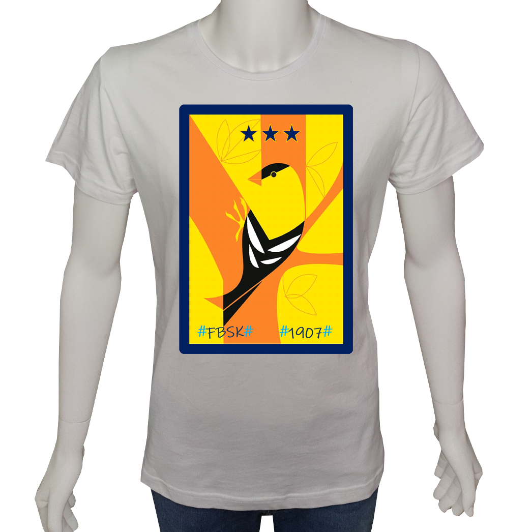 Unisex T-shirt Beyaz 'Fanatik Taraftar/FB2' Baskılı