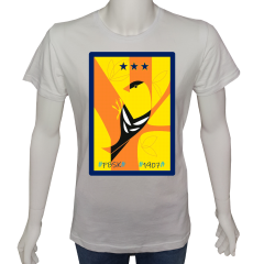 Unisex T-shirt Beyaz 'Fanatik Taraftar/FB2' Baskılı