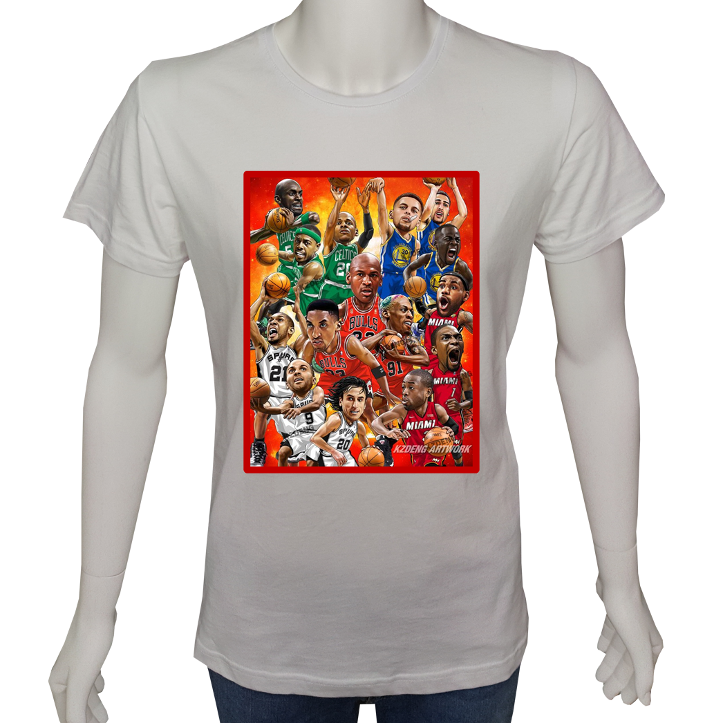Unisex T-shirt Beyaz 'Spor/AllStar2' Baskılı