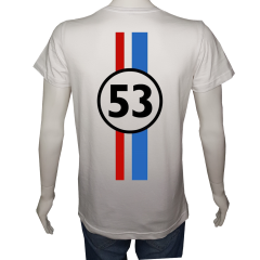 Unisex T-shirt Beyaz 'Oto / Herbie2' 2Baskılı