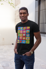 Genç T-shirt Siyah 'PopArt1' Baskılı