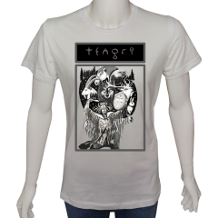 Unisex T-shirt Beyaz 'Türk Dünyası / Tengri1' Baskılı