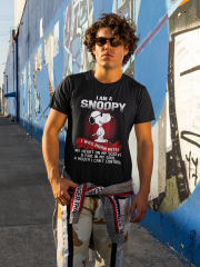 Genç T-shirt Siyah 'Snoopy1' Baskılı