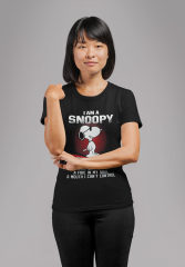 Genç T-shirt Siyah 'Snoopy1' Baskılı
