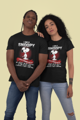 Genç T-shirt Siyah 'Snoopy1' Baskılı