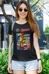 Genç T-shirt Siyah 'Marvel6' Baskılı
