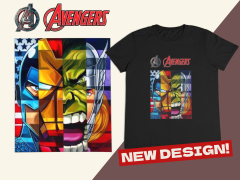 Genç T-shirt Siyah 'Marvel6' Baskılı