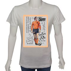 Unisex T-shirt Beyaz 'Spor/Cruyf2' Baskılı