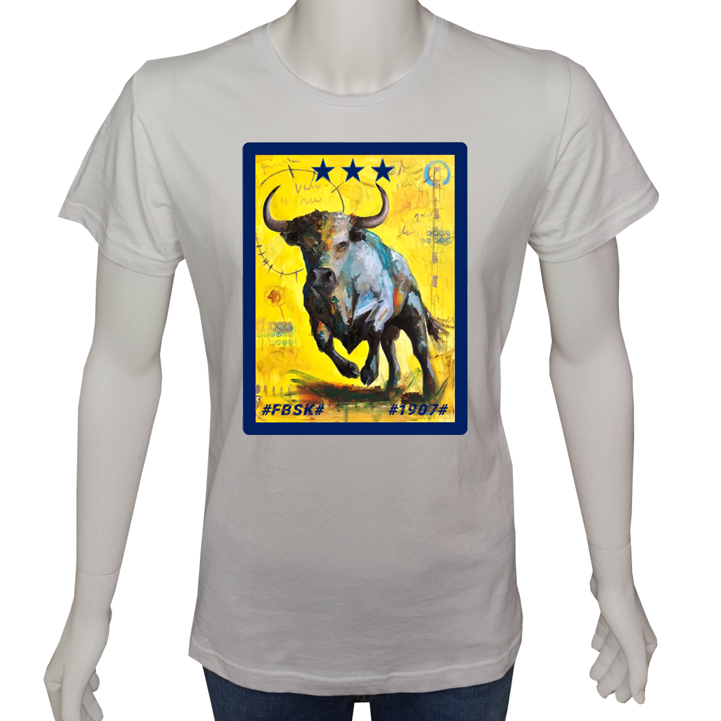 Unisex T-shirt Beyaz 'Fanatik Taraftar/FB7' Baskılı