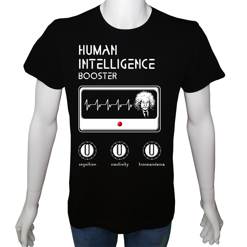 Regular Unisex T-shirt Siyah 'Beyin Fırtınası / İnsan zekası güçlendirici' Baskılı