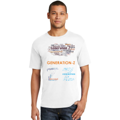 Genç T-shirt Beyaz 'Z-Kuşağı1' Baskılı