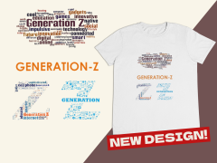 Genç T-shirt Beyaz 'Z-Kuşağı1' Baskılı