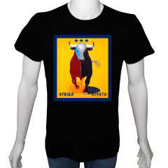 Unisex T-shirt Siyah 'Fanatik Taraftar/FB8' Baskılı