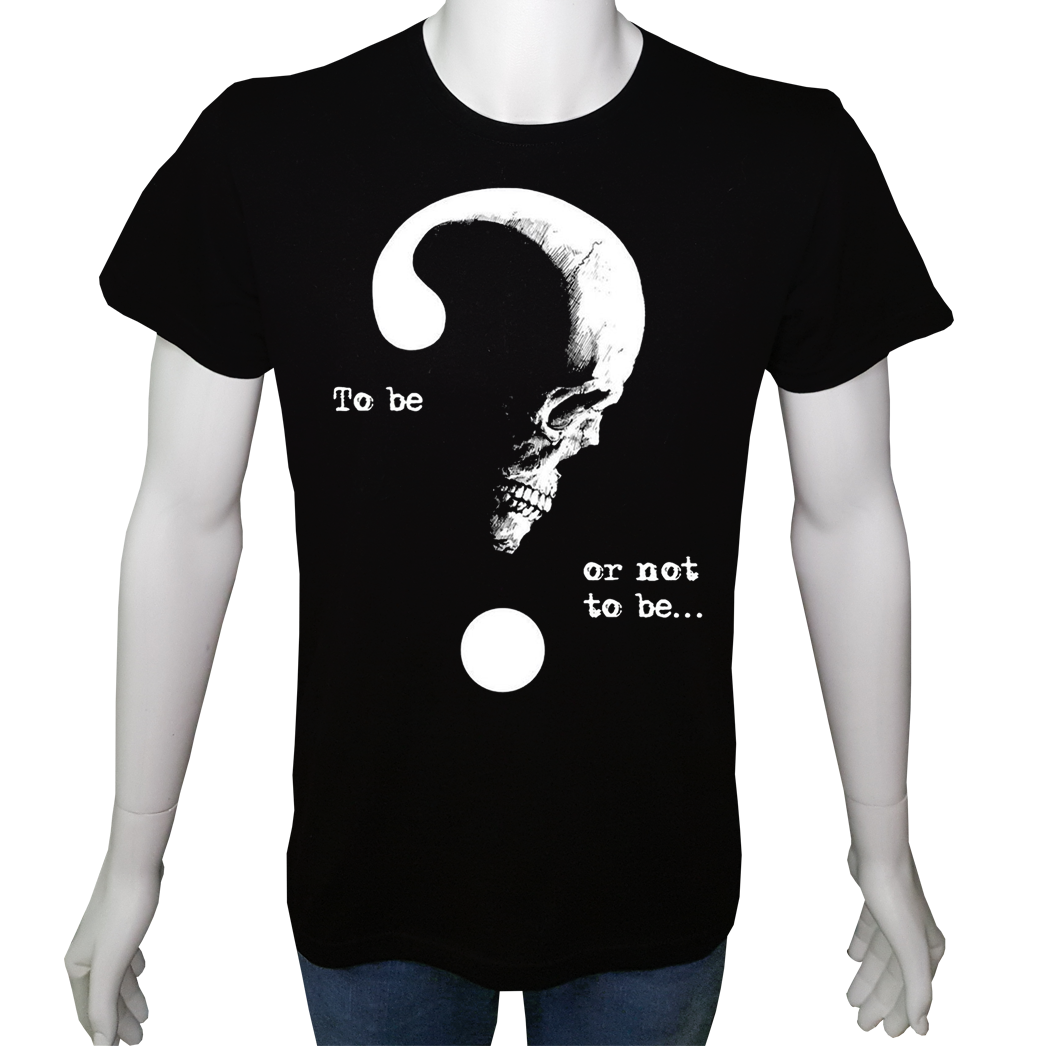 Regular Unisex T-shirt Siyah 'Beyin Fırtınası / Olmak yada olmamak' Baskılı
