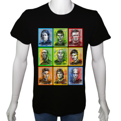 Unisex T-shirt Siyah 'Spor/Futbolcular2' Baskılı